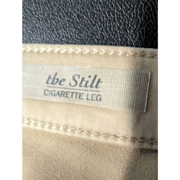 Ag Adriano Goldschmied Mid Rise Silt Cigarette Leg The Prima Crop Tan Women's Si - Picture 6 of 9